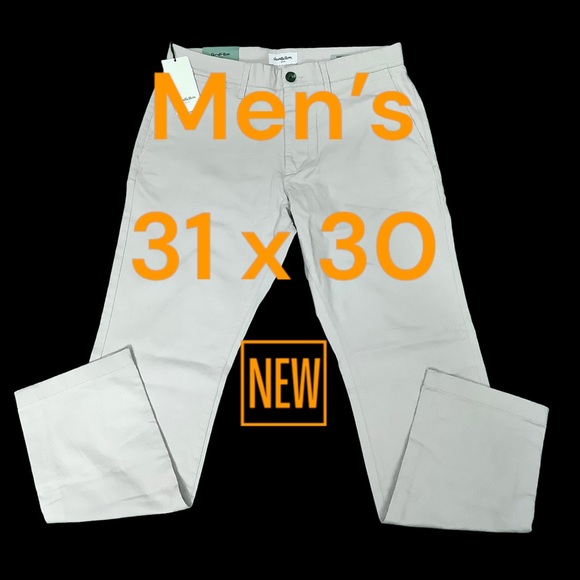 Goodfellow & Co Other - Men's Goodfellow 31 x 30 Chino Khakis Pants Gray Slim Straight Stretch Twill NWT